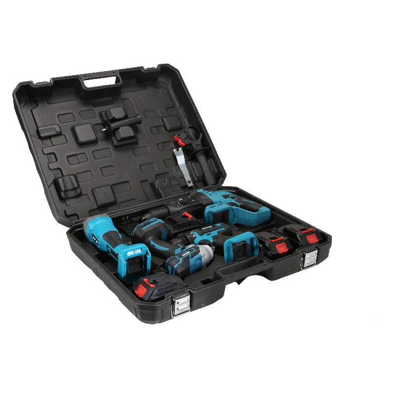 

Brushless lithium power tool set, lithium battery impact drill angle grinder electric drill wrench