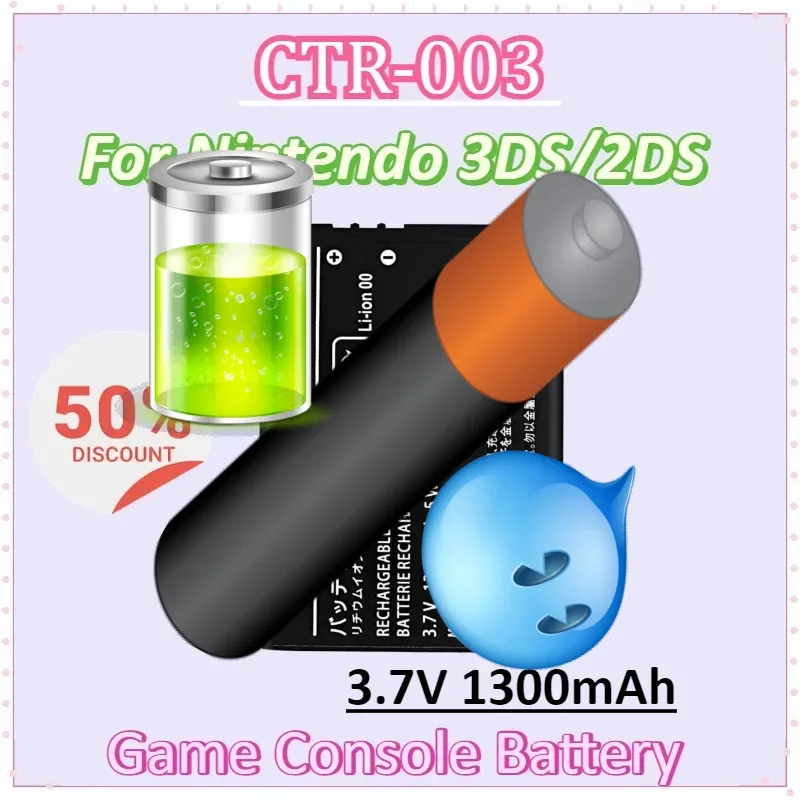 

CTR-003 3.7V 1300mAh Nintendo 3DS 2DS NEW 2DS XL Battery Lipo Battery for Nintendo N3DS Gamepad Controller 3DS Accessories