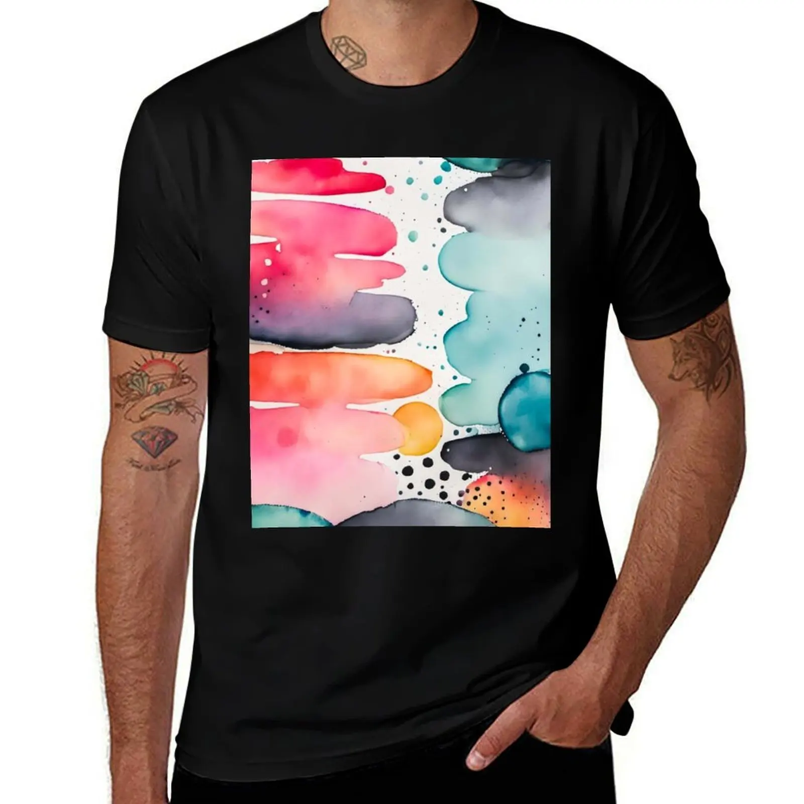 

Watercolor Abstract Painting, Modern Contemporary Art, Light Fresh Pastel Colors T-Shirt sweat oversized mens fashion