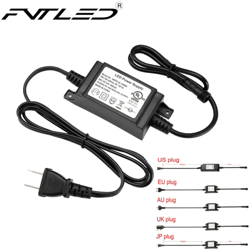 FVTLED 100-240V Transformer LED Driver UL TUV GS SAA PSE SAA CUL Power Supply 8W 12W 30W 48W IP67 Waterproof For LED Deck Light