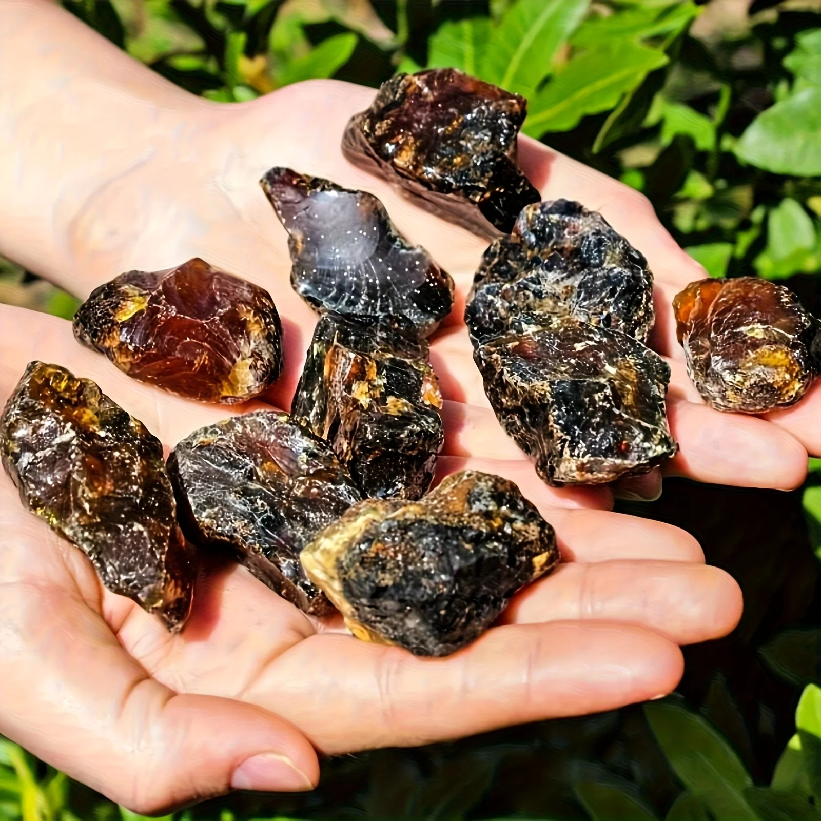 

A bag Natural Amber Raw Stone with Red Fluorescent Reactions, Home Decor, Unique Inclusions, Best Collection, Meditation Decor
