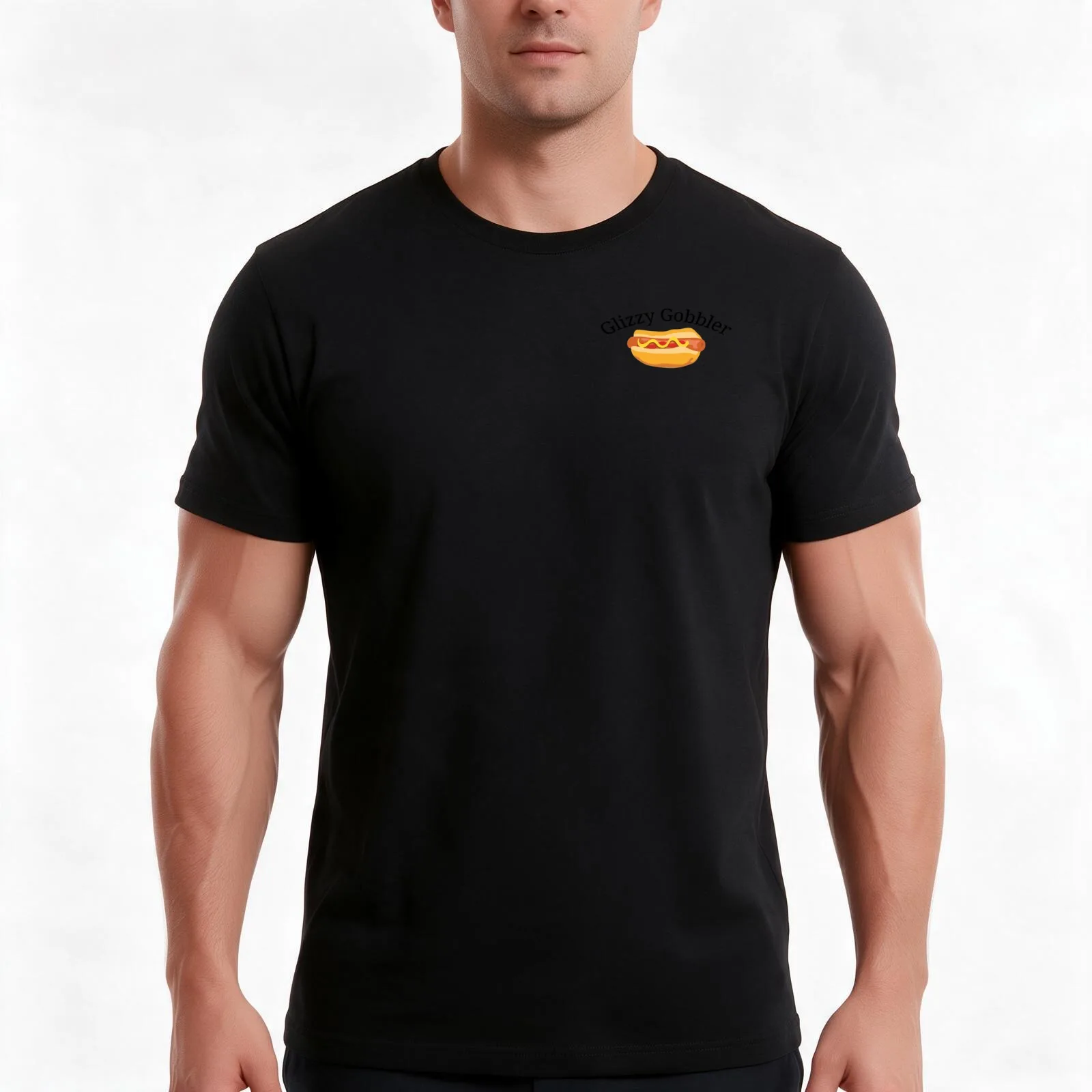 Glizzy Gobbler 2.0 T-Shirt, Summer Casual Cotton Tee, Oversized Streetwear Tops, Vintage Graphic Print, Loose Fit Short Sleeve
