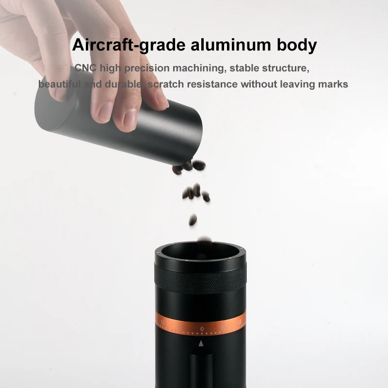 Electric Coffee Grinder 48MM Burr Stepless Fineness Adjustment Removable Magnetic Suction Port Black Gray Silver