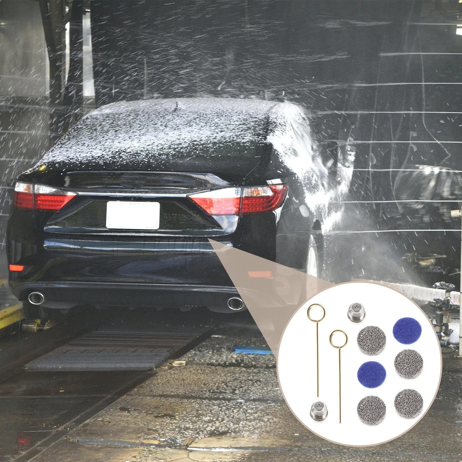 

1Set High Pressure Hose Nozzle with Foam Maker Mesh Screens Pressure Washer Accessory for Car Wash Equipment Sprayer Nozzle