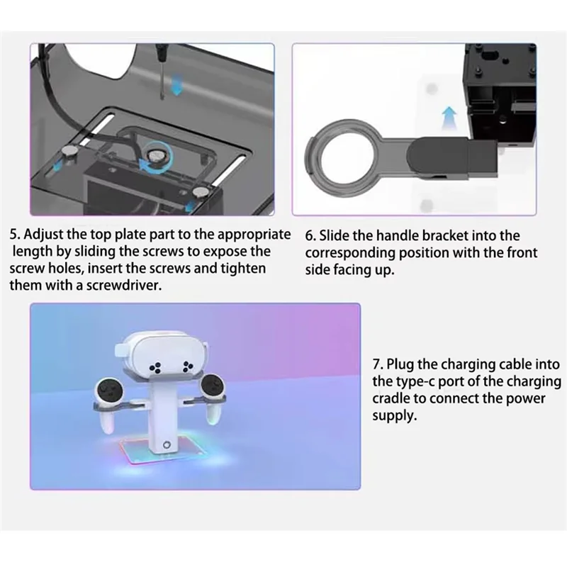 

B04C-VR Stand For Meta Quest 3S Accessories VR Headset And Touch Controllers For Quest3 Display Holder Stand Adjustable