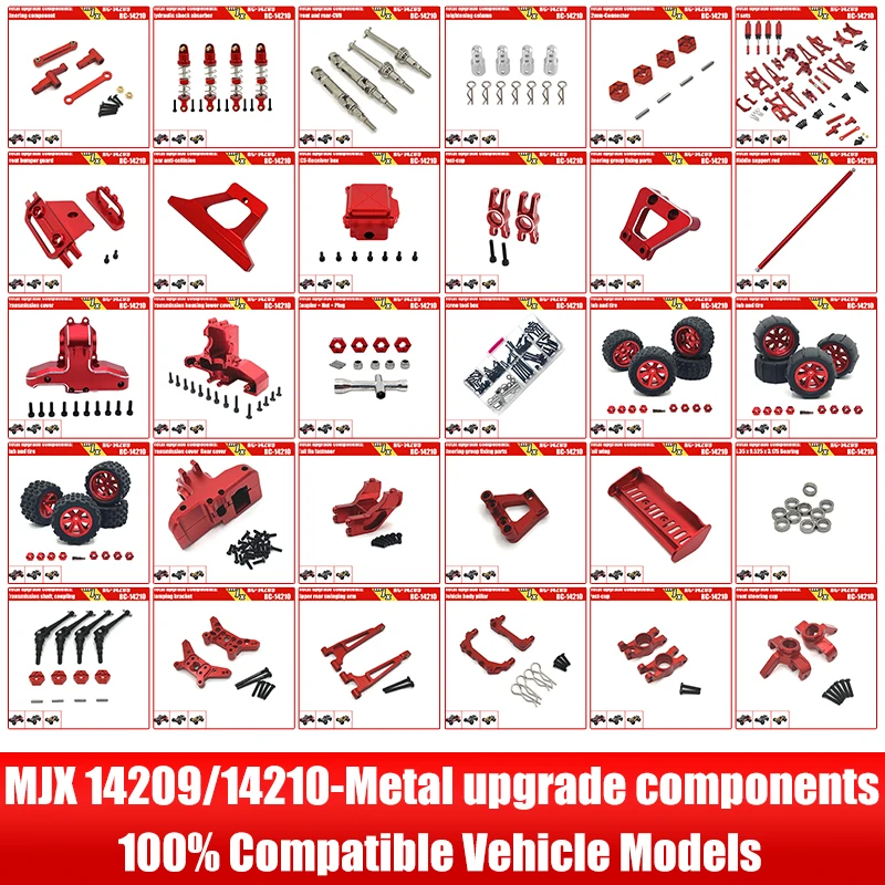 MJX-1/14 Accesorios Metálicos Mejora para Coches de Control Remoto 14209/14210 Kit de Modificación de Piezas Metálicas