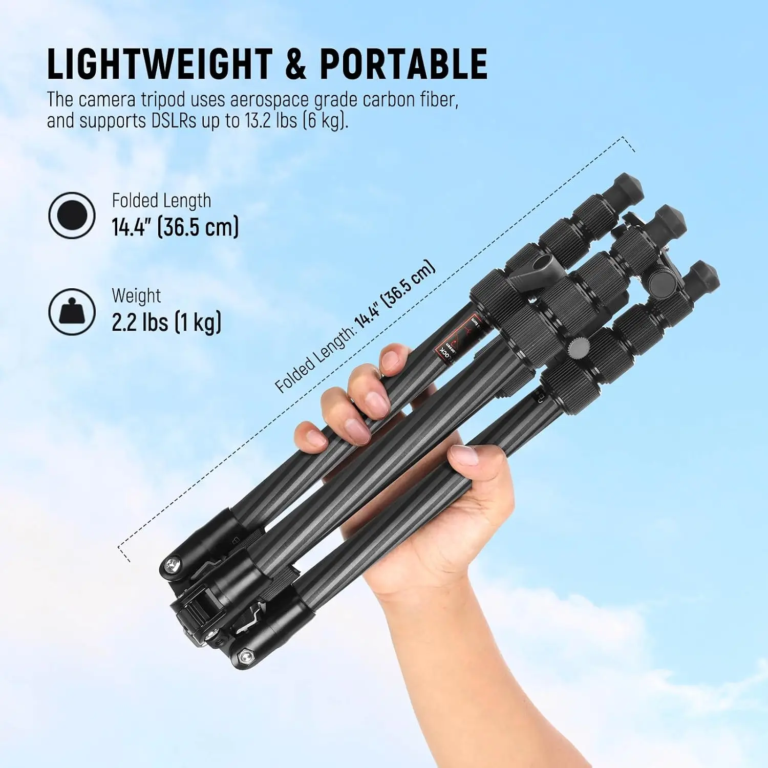 Carbon Fiber Tripod/Monopod for Camera and DSLR Video, 65