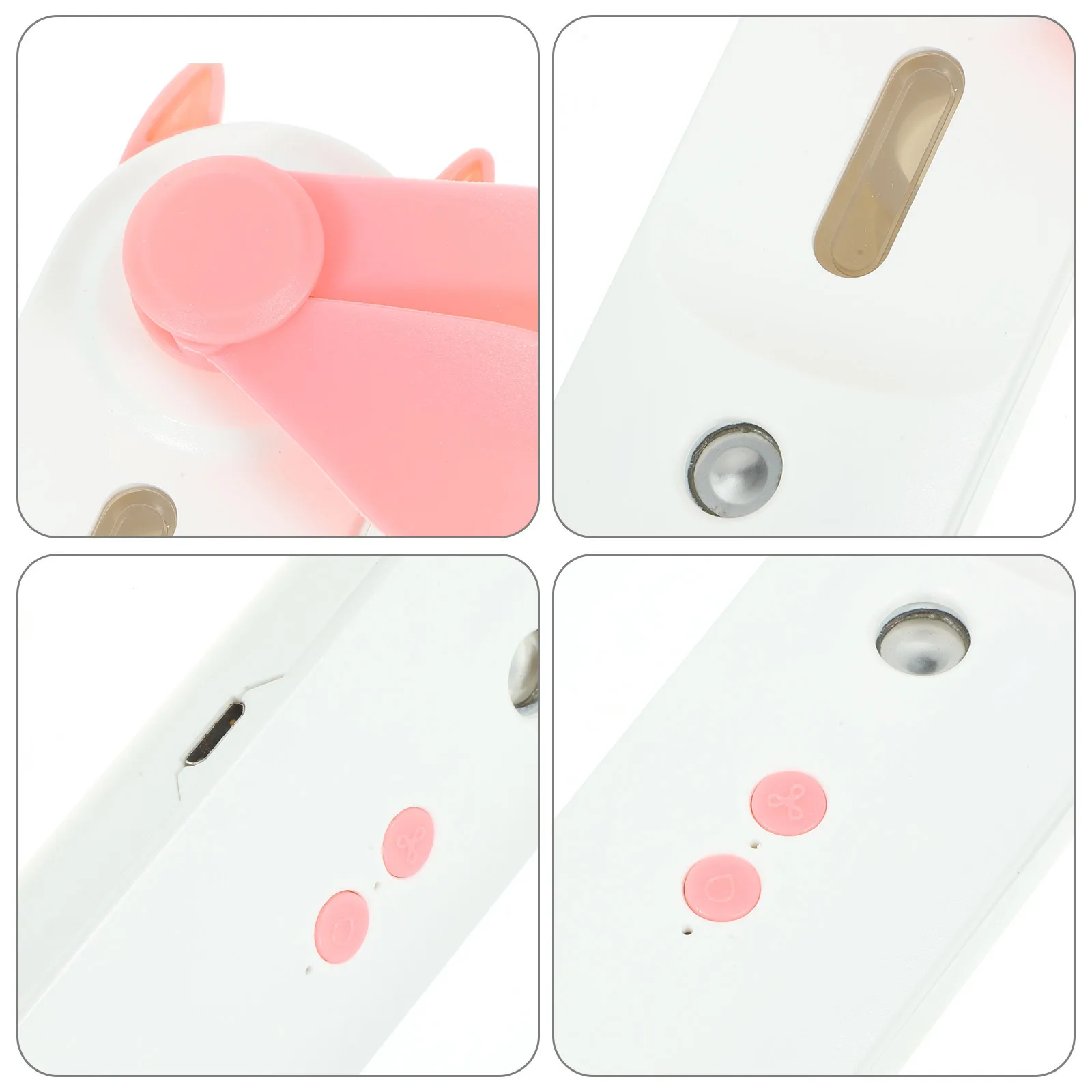 

Portable Mini USB Humidifying Fan Pink Rechargeable Mist Spray Personal Cooler ABS Plastic Compact Travel Fan Lightweight Silent