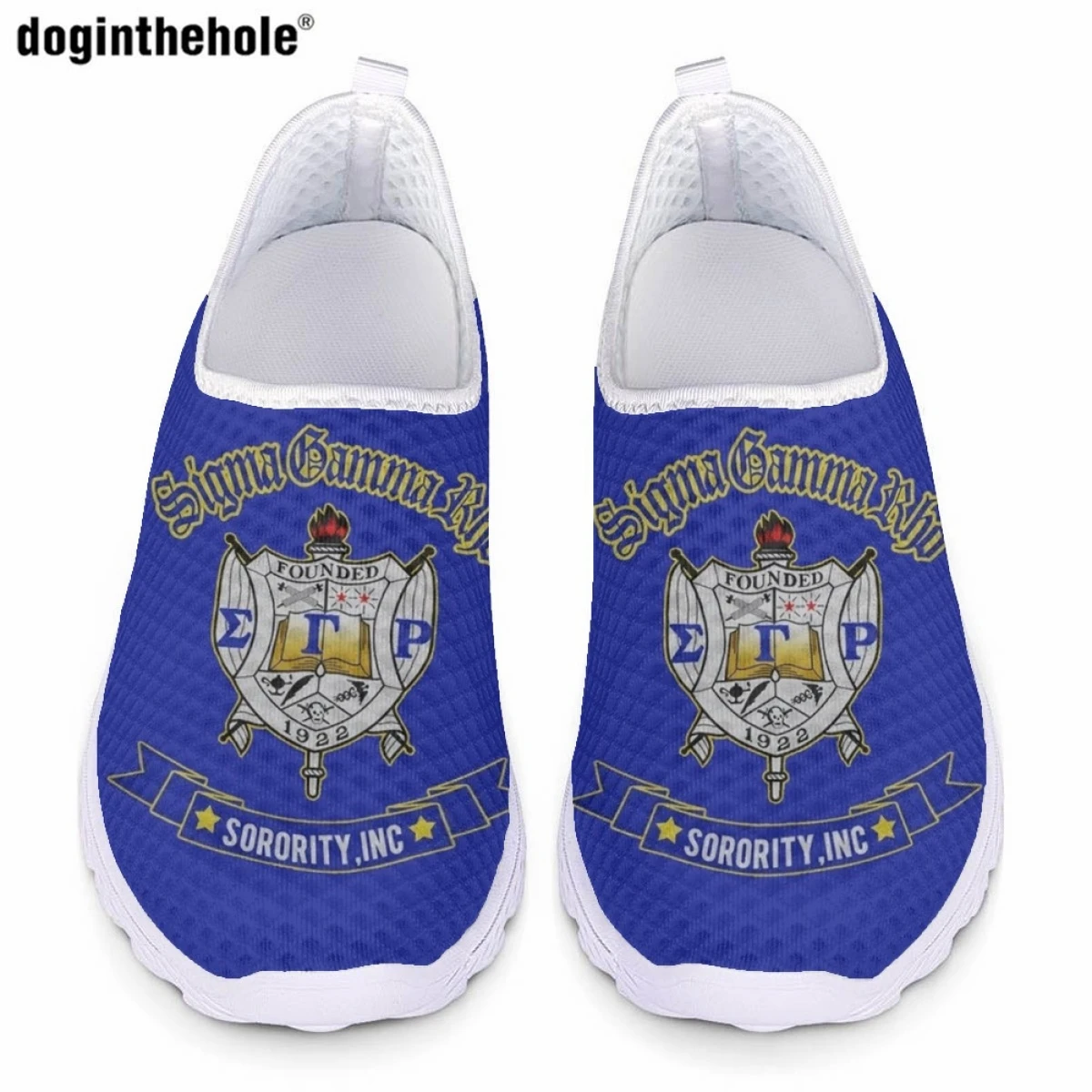 Doginthehole Fashion New Women Casual Shoes Hot Sigma Gamma Rho Sorority Lightweight Comfortable Flat Sneakers Summer Mesh Shoes