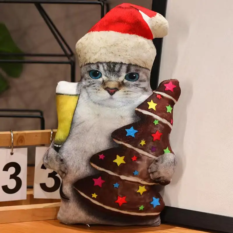 Simulation Funny Cat Pillow 30/40cm Anime Plush Toy Cute Stuffed Animal Soft Doll for Christmas Thanksgiving Gift