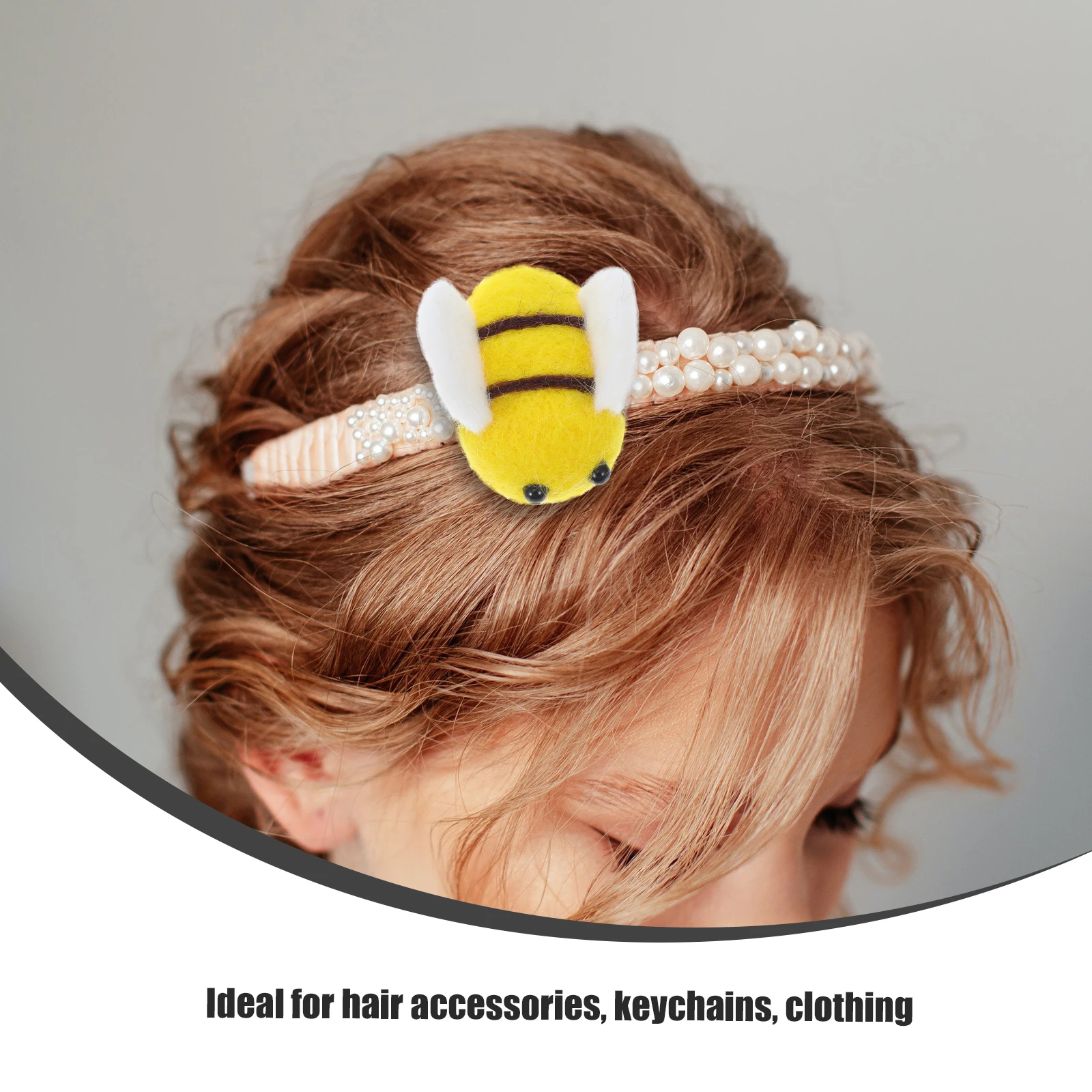 

6PCS Wool Felt Bees Handmade DIY Materials for Hair Clips Accessories Clothing Hats Crafts Baby Shower Decorations Realistic