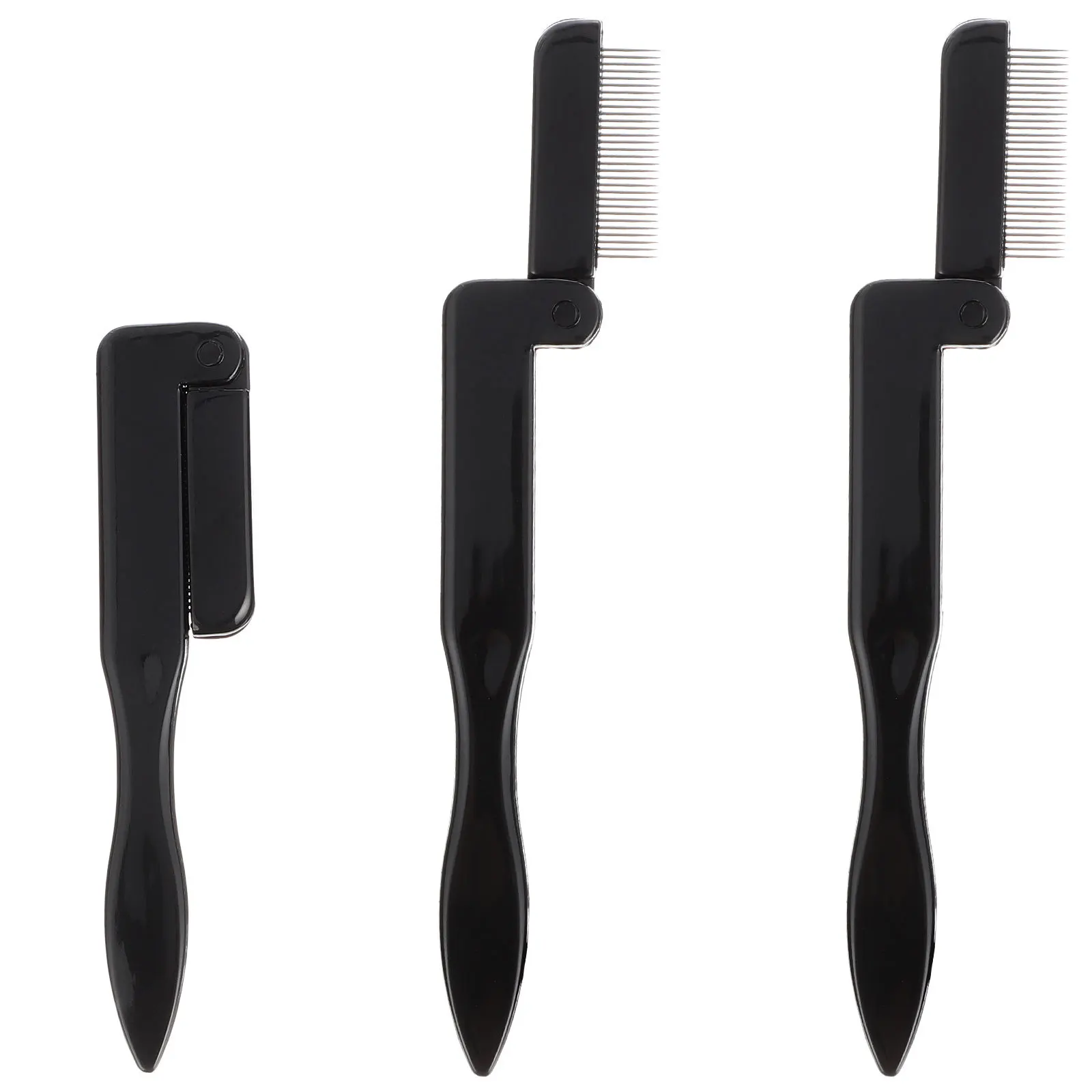 3Pcs Eyelash Comb Foldable Eyelash Brush Easy Hold Makeup Tool Eyebrow Grooming Comb Professional Use Mascara Application Brush
