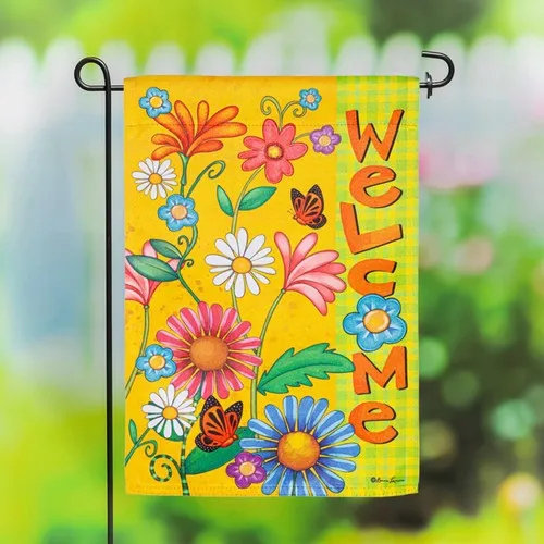 Welcome Spring Suede Garden Flag double sided XXQ