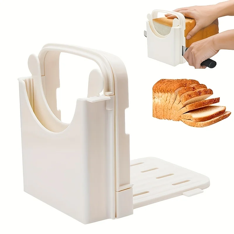 1pc Bread Slicer Cutter - Toast Slicing Guide with Bread Cutting Knife - Baking Tool for Loaves and Sandwiches