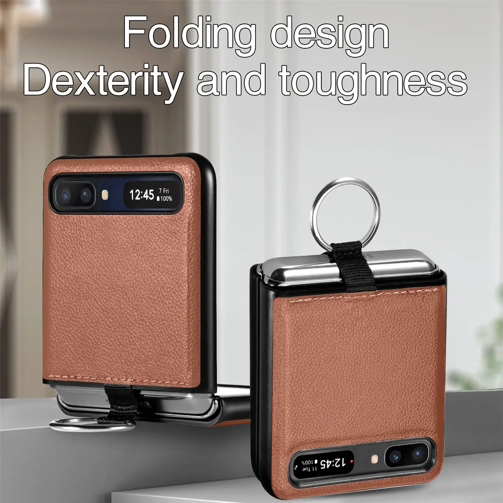 Comfortable Leather Case for Samsung Galaxy Z Flip 6 5 3 5G flip6 Flip4 flip5 flip2 Flip 4 2 Flip3 Protection Phone Bag Cover