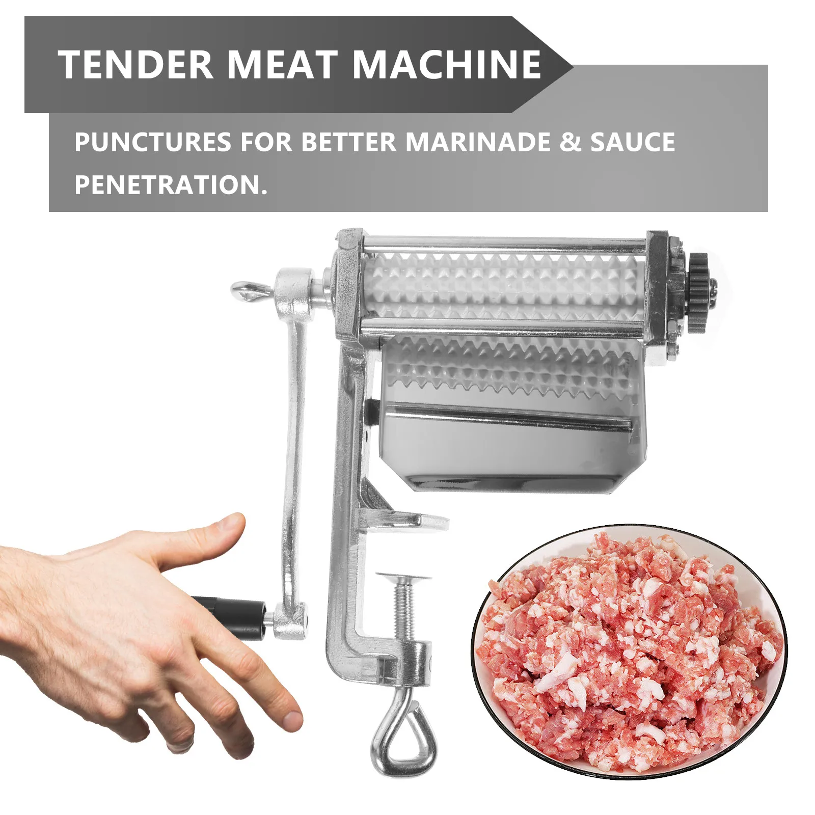 

Stainless Steel Meat Tenderizer Professional Grade for Even Tenderizing Quick Disassembly Cleaning Chop Fast Loose Needle Meat