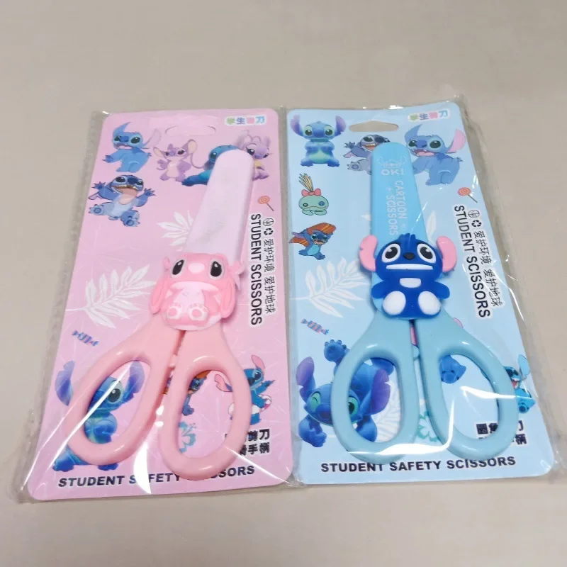 Disney Stitch Cartoon forbici Cute Lilo & Stitch Angel Silicone Patch Paper Cutter bambini fai da te kit di attrezzi artistici fatti a mano forbici