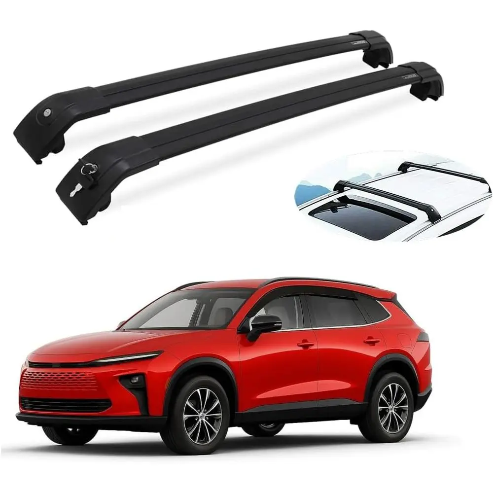 

2Pcs bars its or Crown Signia 2025 2026 Lockable Roo Rail Racks Bars Lage Cargo Carrier (All Black)