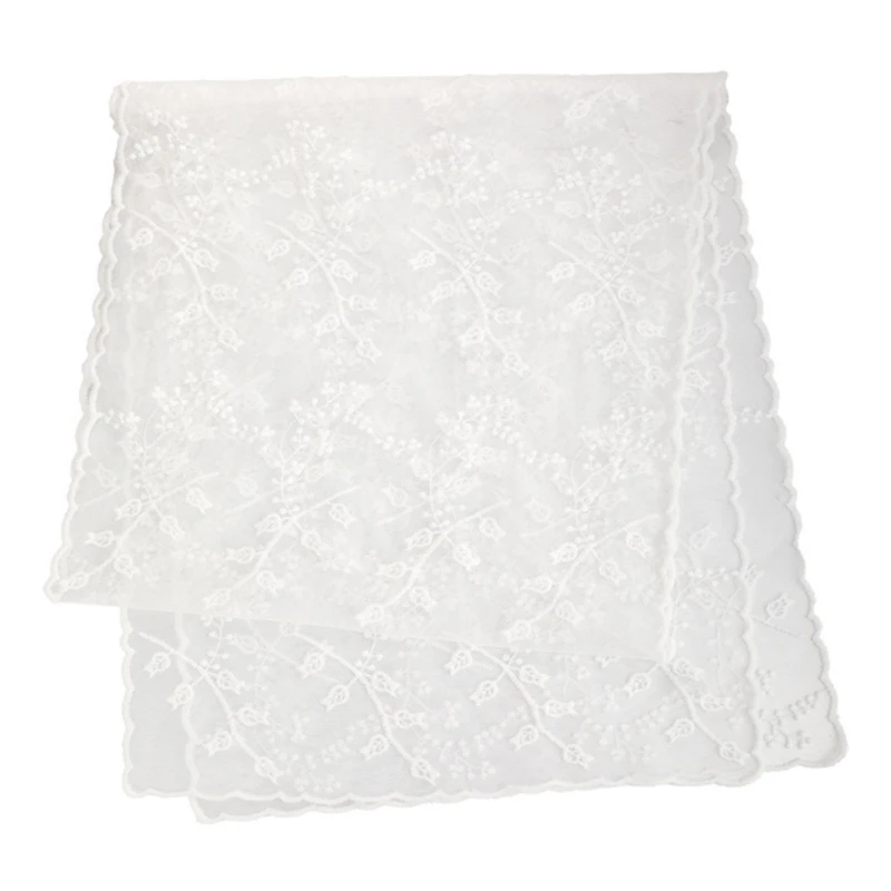 

X5XA Elegant Lace Detailing Scarf Mantilla Suitable for Outdoor Event Formal Occasion