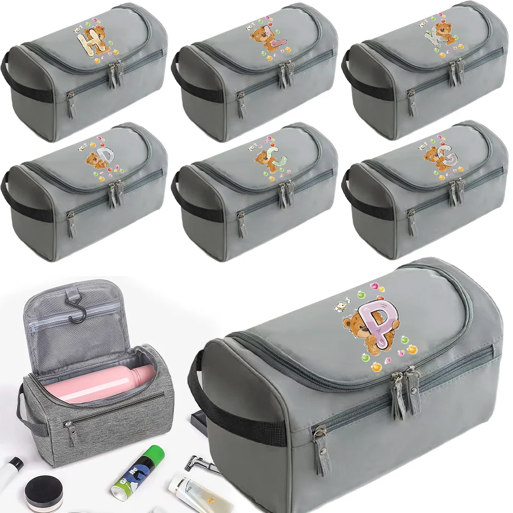

Wash Bag Bear Letter Printing Series Portable High Quality Storage Pack with Zipper Big Capacity Toiletries Organizer