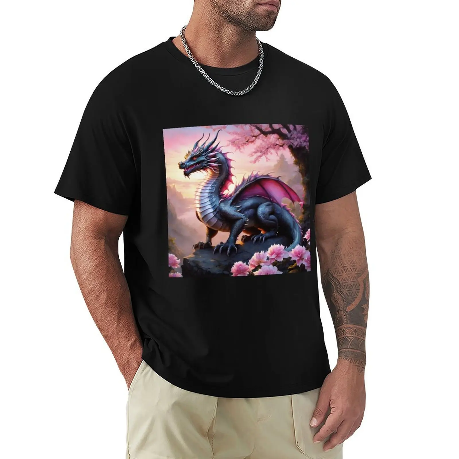 The Grey Dragon of Compassion, Wisdom, and Peace. T-Shirt Casual Daily Graphic Tee