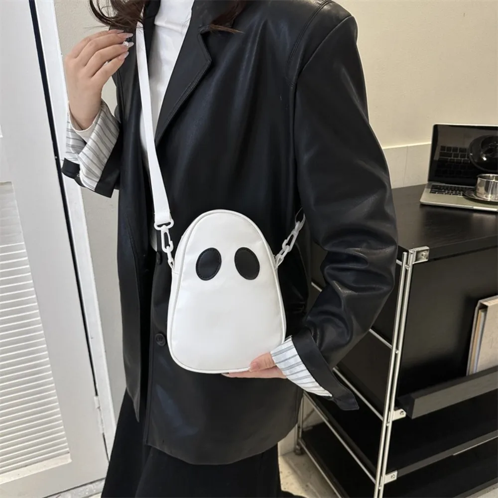 Vintage Devil Underarm Bag PU Leather Ghost Crossbody Bag Big Capacity with Zip Handbags Women