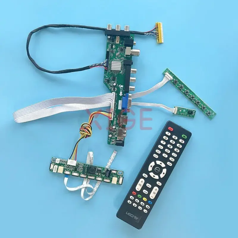 

For LP154WX7 B154EW09 Controller Driver Board DVB Digital Signal 1280*800 LCD Monitor LVDS 30-Pin 15.4" DIY Kit USB+DHMI+VGA+AV