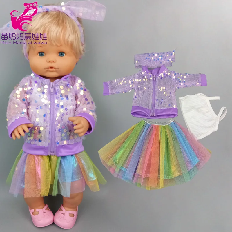 16 Inch Baby Doll Winter Dress with Hat for 38cm Nenuco Doll Clothes Ropa Y Su Hermanita Doll Red Fleece Dress