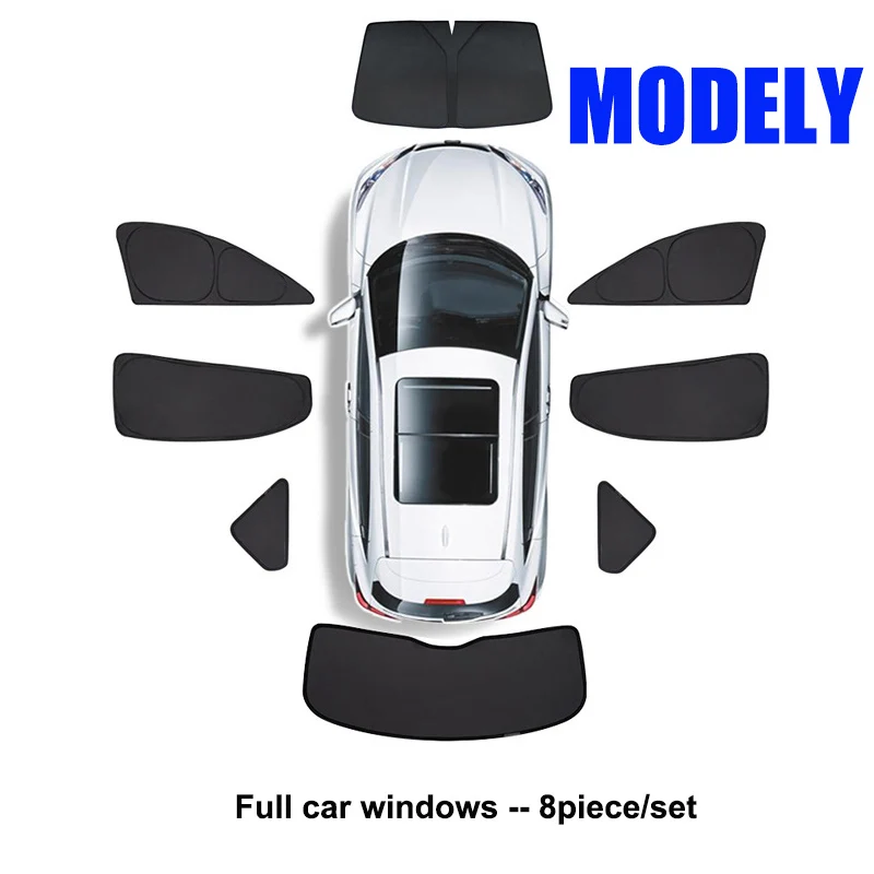 Side Window Sunshade for Tesla Model Y 2024 Privacy Front Rear Windshield Window Shield Screen Sun Visor Camping Sun Shade Cover