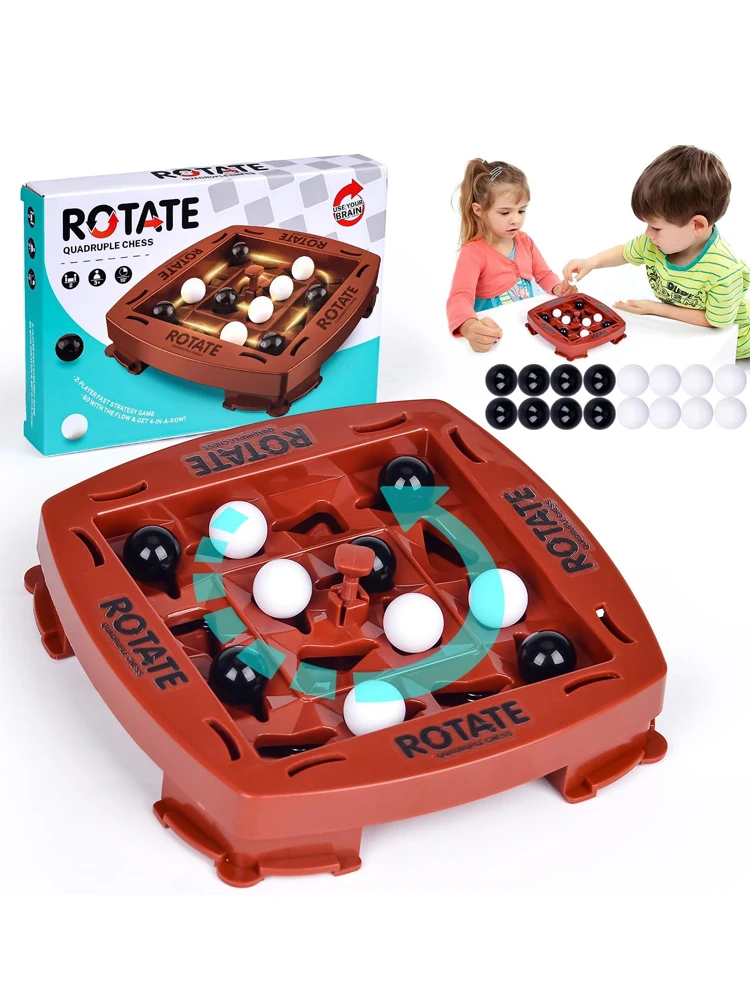 Jeu de piste d'échecs logique, jouet éducatif, jeu d'échecs sur piste, jeu quatre en une rangée, ensemble de jeu de société Puzzle amusant pour 2 joueurs