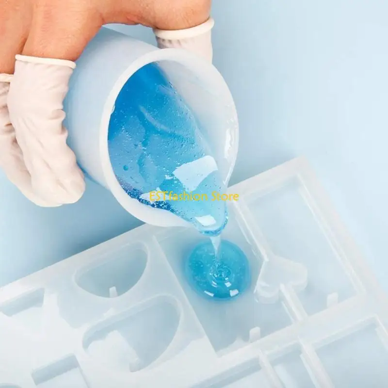 Y5GC 100ml Resin Measuring Cups,Silicone Resin Mixing Cups,Reusable Stir and Pour Tools for Epoxy Resin,Jewelry Casting Mould