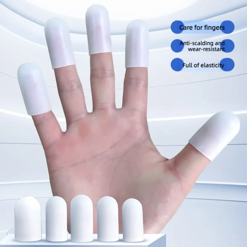 

5/10Pcs Silicone Finger Protectors High-Temperature Resistant Anti-Slip Wear-Resistant Work Protection Finger Caps for Safety