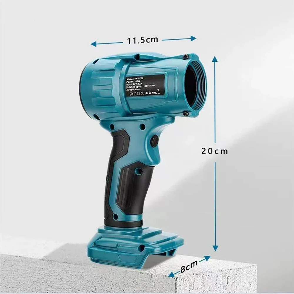 منفاخ توربو قوي لاسلكي 350 وات مع بطارية ليثيوم أيون ماكيتا 18 فولت/20 فولت و5 فوهات رياح قابلة للتعديل لتدفق هواء 96000 دورة في الدقيقة #2