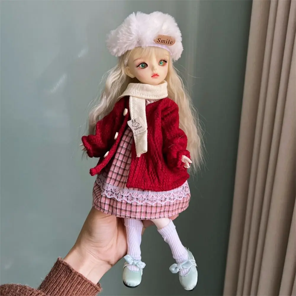 Elegant 1/6 BJD Doll Clothing Fashion Outfit Set Pretty Dress Hat Winter Coat for BJD Doll 30cm Doll Accessories Girl Toy Gift