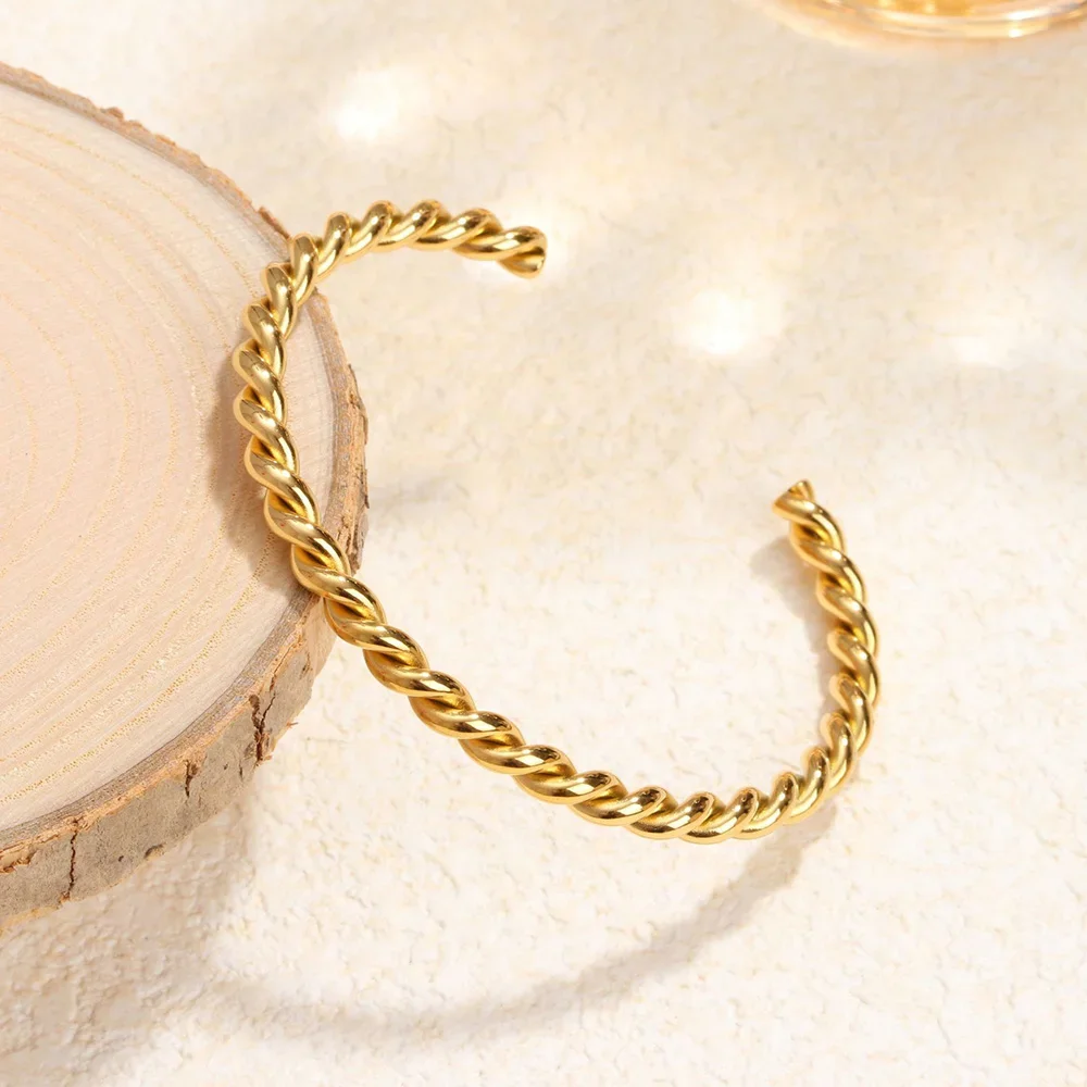 

Stainless Steel Twisted Twist Bracelet for Woman Gold Silver Bracelet Charm High Quality Jewelry Best Gift Wholesale