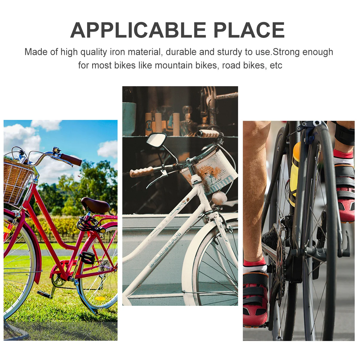 

Sturdy Bike Parking Rack Iron Repair Kickstand Double Foot Bracket Storage Stand for Mountain Road Bike Maintenance