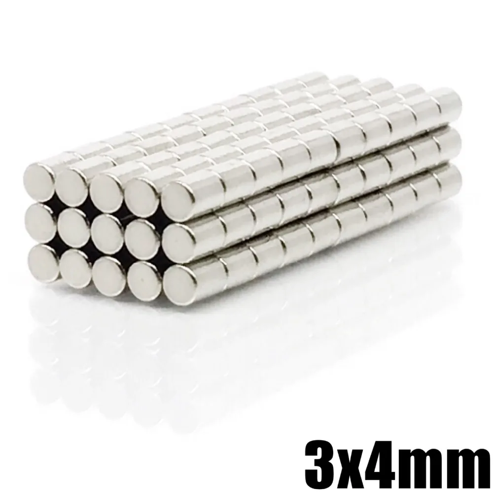 10-10000Pcs 3x4 mm Mini Super Strong Rare Earth Disc Neodymium Magnets 3*4mm Craft Round Magnet 3x4 imanes new 3*4