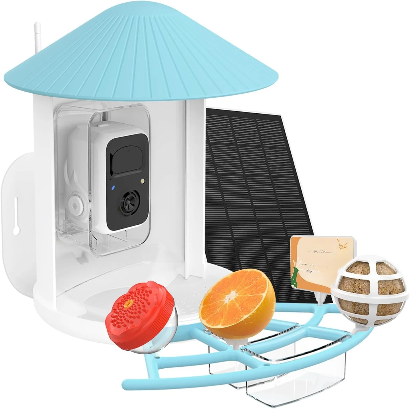 Comedero para colibríes, Suet Ball, comedero para gelatinas, captura automática de vídeos y detección de movimiento para pájaros, regalo ideal para la familia