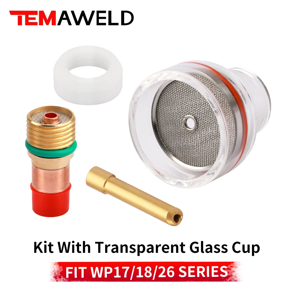 Kit de copo de soldagem WP-17/18/26 e bico para soldagem tig de 1.6/2.4/3.2mm, copo de lente de gás corporal de coleta 12/14/16/24 #   Acessórios no atacado