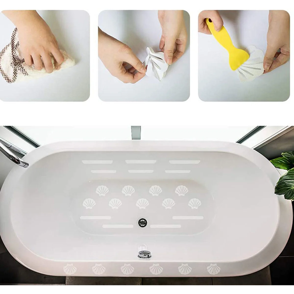 30 Pcs Non-slip Stickers Pools Stairs Applique Tub Anti-skid Decal Bathing Floor Peva Adhesive for