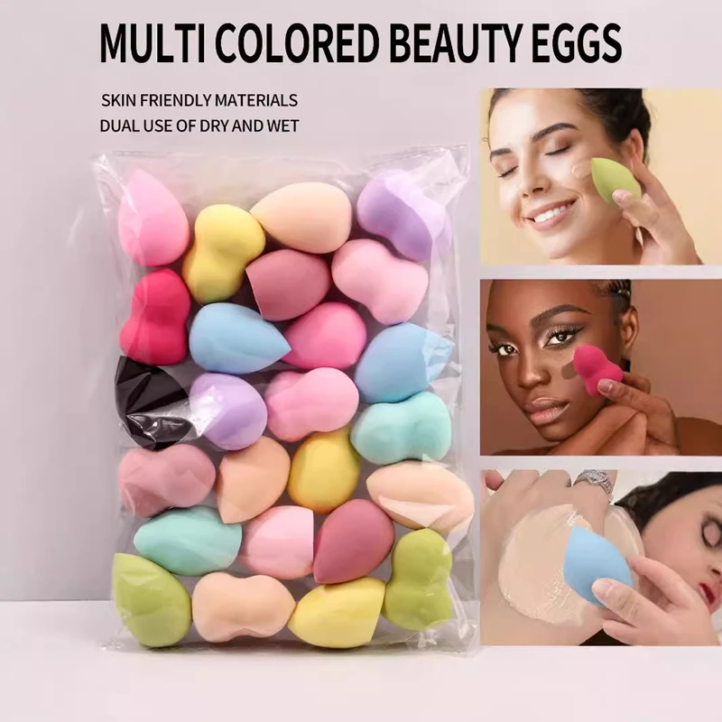 Medium Size Beauty Sponge 15/25/30 Pieces, Random Color and Shape, Foundation Mixing Beauty Sponge, Liquid, Cream and Powde