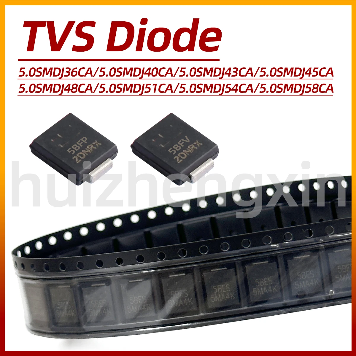 10PCS 5.0SMDJ36CA 5.0SMDJ40CA 5.0SMDJ43CA 5.0SMDJ45CA 5.0SMDJ48CA 5.0SMDJ51CA 5.0SMDJ54CA 5.0SMDJ58CA DO-214AB SMC 5KW TVS Diode