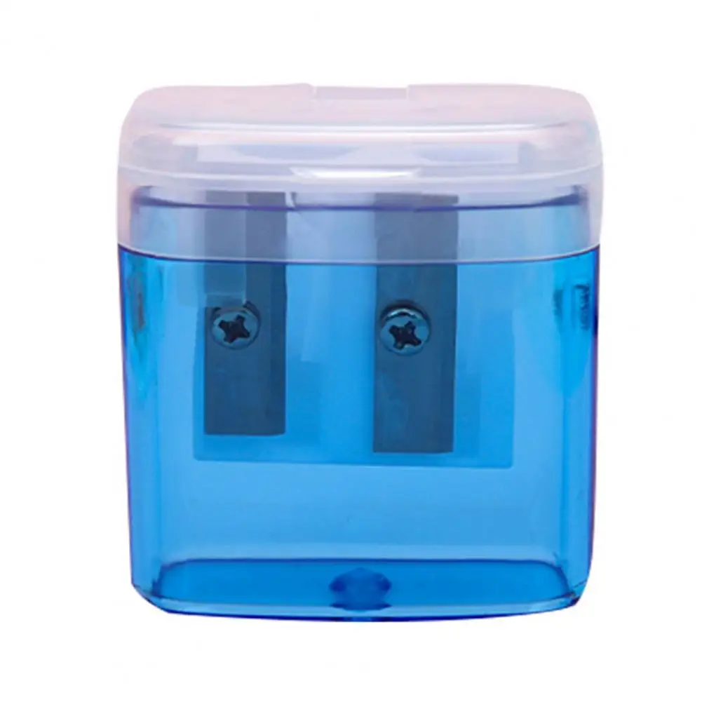 Rautan Pensil Lubang Ganda Pisau Premium Pengasah Pensil Cepat dengan Kotak Penyimpanan untuk Anak-anak di Rumah Kantor agar Efisien