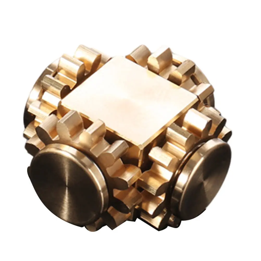 1pc 真鍮ギアジャイロミニ減圧玩具子供大人のための指先ストレスリリーフポータブルギアリングキューブ趣味