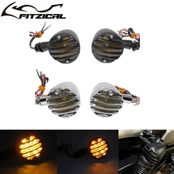 2XMotorcycle Universal Turn Signal Light Bullet Indicator Lamp For Harley Touring Road Glide Dyna Sportster Chopper Cafe Racer