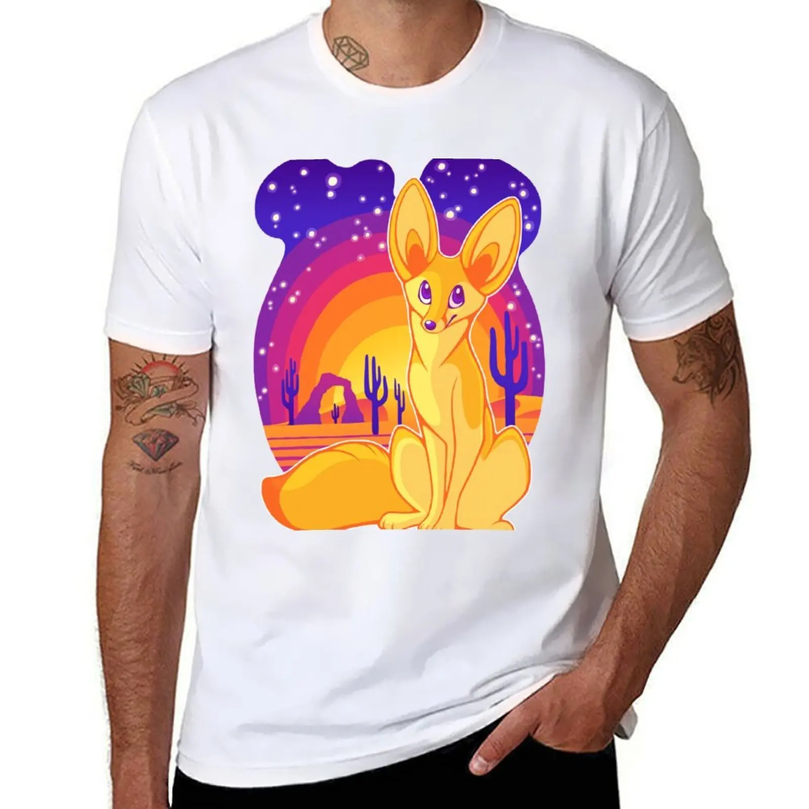 

Fennec Fox Desert Sunset T-Shirt anime t shirts for man man t shirts high quality luxury brand T-Shirt