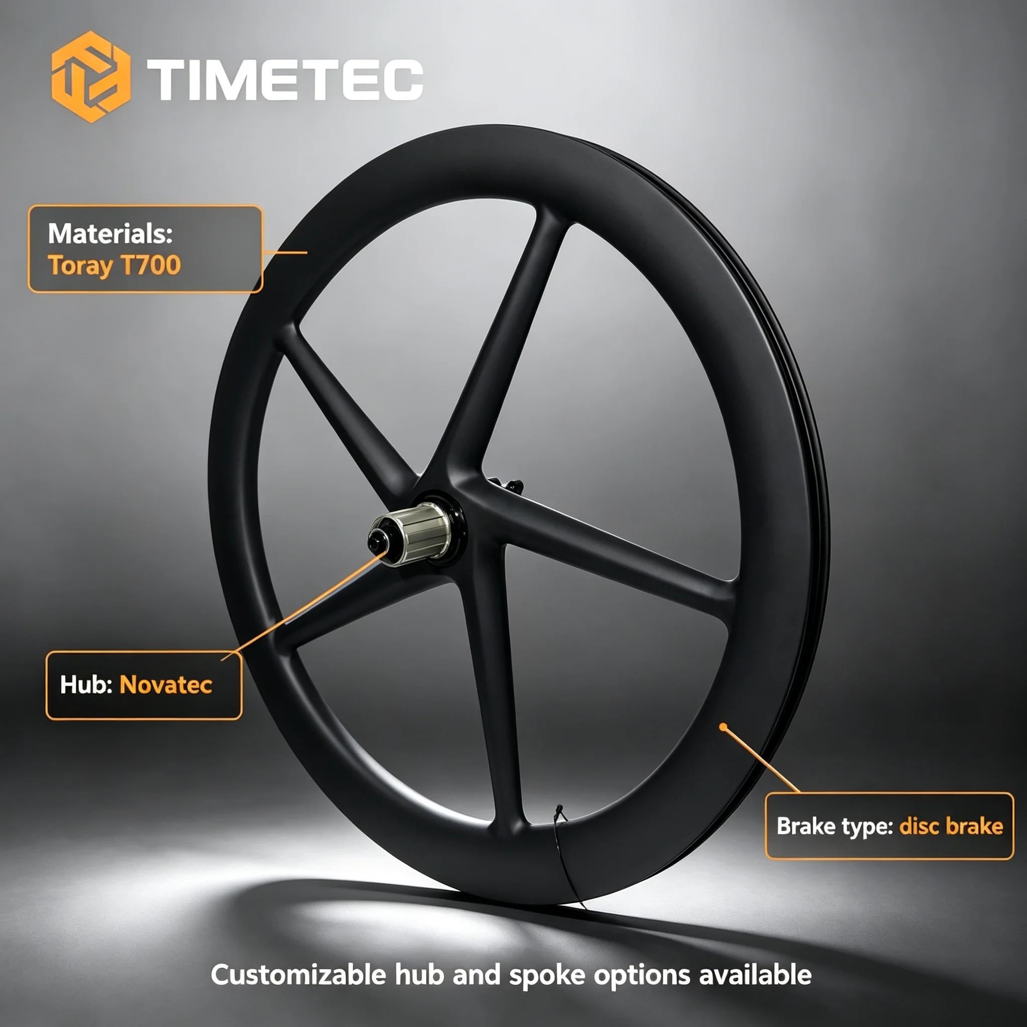 20 Inch 451 5 Spoke Carbon Wheelset 38mm Depth Tubeless Clincher Novatec Hub Disc Brake Bicycle Wheel for Folding Bike