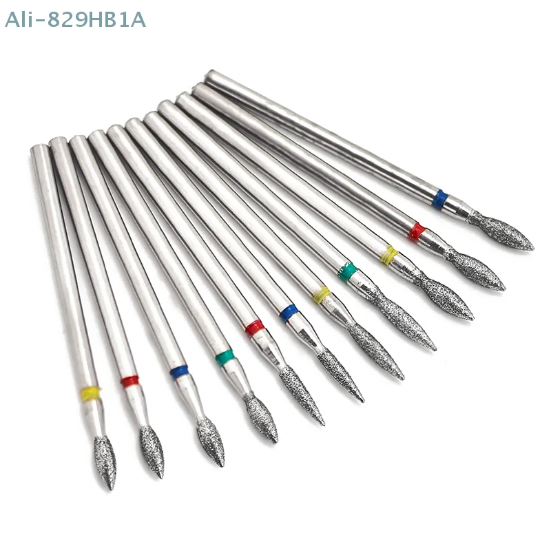 11Pcs Diamond Nail Drill Bits Milling Cutter For Manicure Left Right Rotary Cuticle Files Buffer DIY Nails Accessories Tools