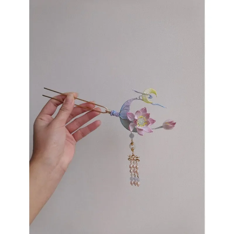 [Send Bright Moon] Mingyue Youtan - Lotus Entangled Flower Tassel Hanfu Cheongsam