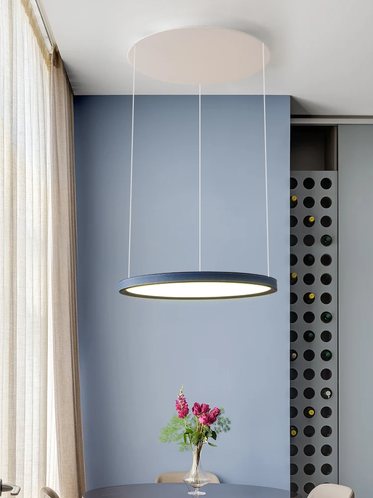 

Nordic Modern Minimalist Restaurant Bar, Living Room, Bedroom, Ring Chandelier, Artistic Personality, Real Leather Chandelier